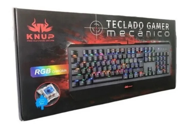 Clique Aqui para Comprar Kit Gamer Teclado e Mouse Iluminação LED KNUP Original